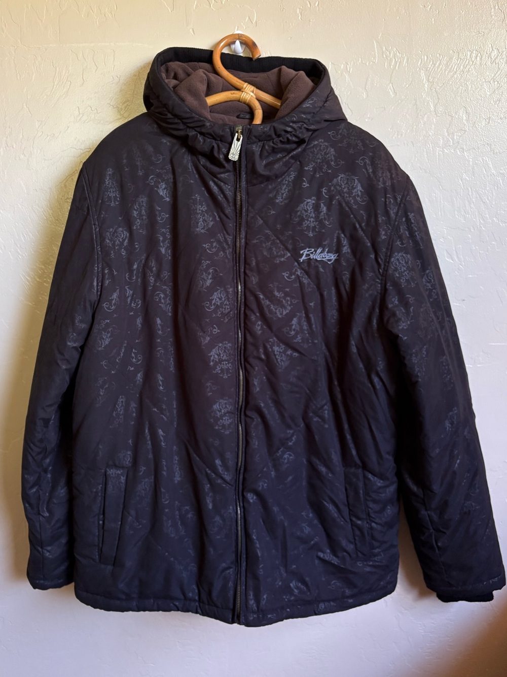 Billabong Men’s Black Y2K Snowboarding Winter Coat Size XL Warm Fleece Lined